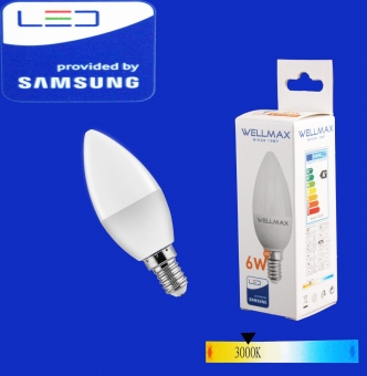Էլ.լամպ LED Wellmax 6W warm white (C37 E14 3000K)   
