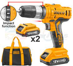 Портативная электронная почта Ударный винт с 2 батареями 12в INGCO CIDLI1222