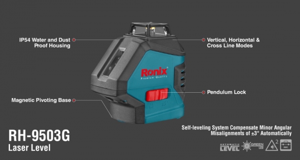 Лазерная зеленая коробка на 360 градусов Ronix RH-9503G